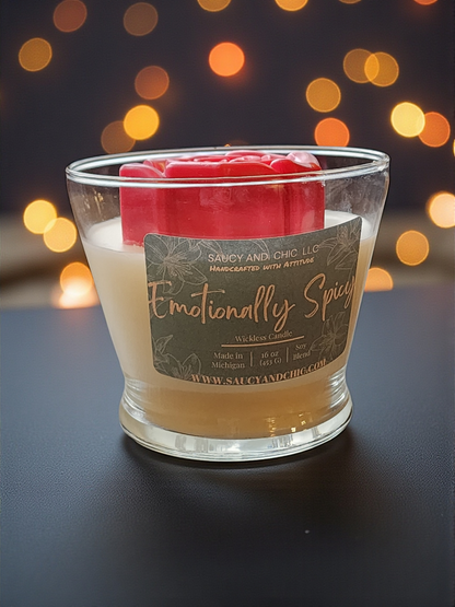 Emotionally Spicy – Bold 16 oz Wickless Candle for Sassy Self-Care & Mood-Boosting Vibes