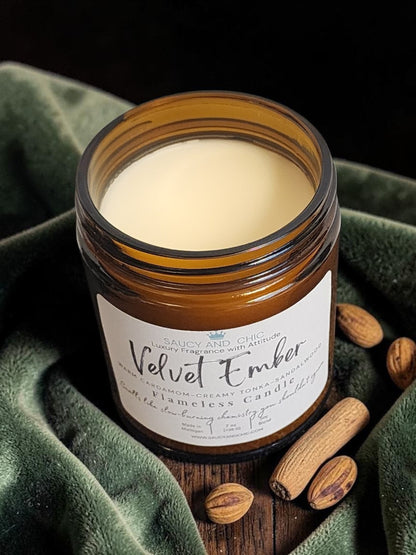 Velvet Ember Wickless Candle | Warm Cardamom & Sandalwood Scent