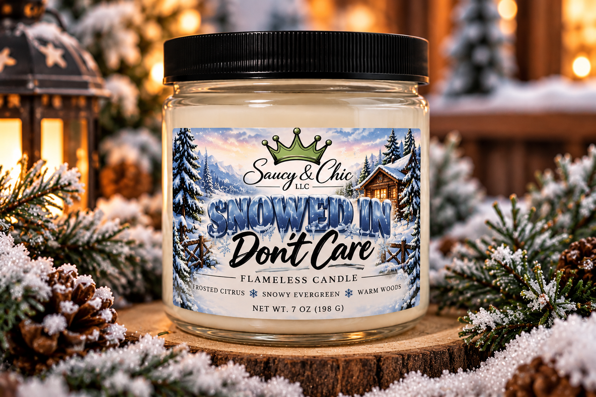 Snowed In, Don’t Care Wickless Candle | Winter Evergreen & Citrus