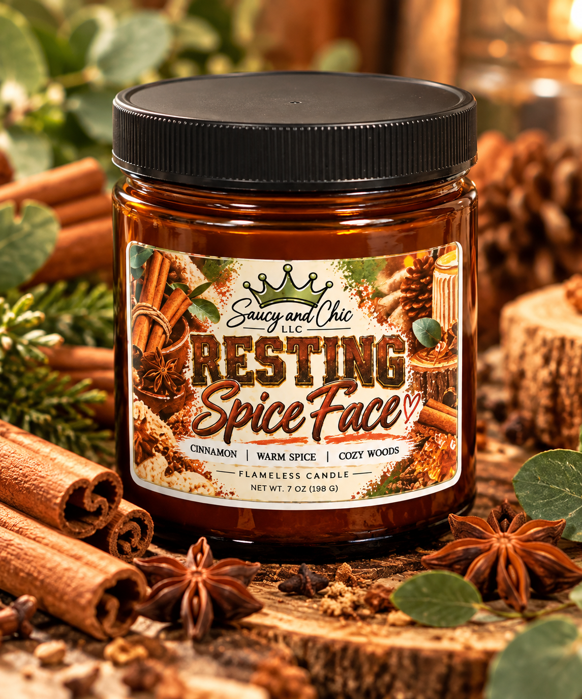 Resting Spice Face | Cozy Spiced Wickless Candle