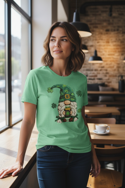 Irish Gnome Shirt with Clovers | Green Lucky St. Paddy’s Tee