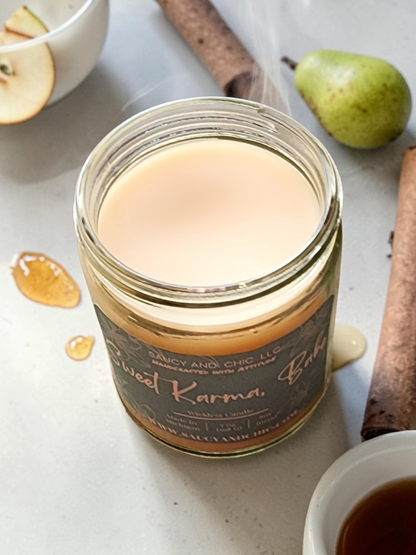 Sweet Karma, Babe Wickless Candle – Sugar Pear, Apple, Honey & Vanilla Scented Home Fragrance