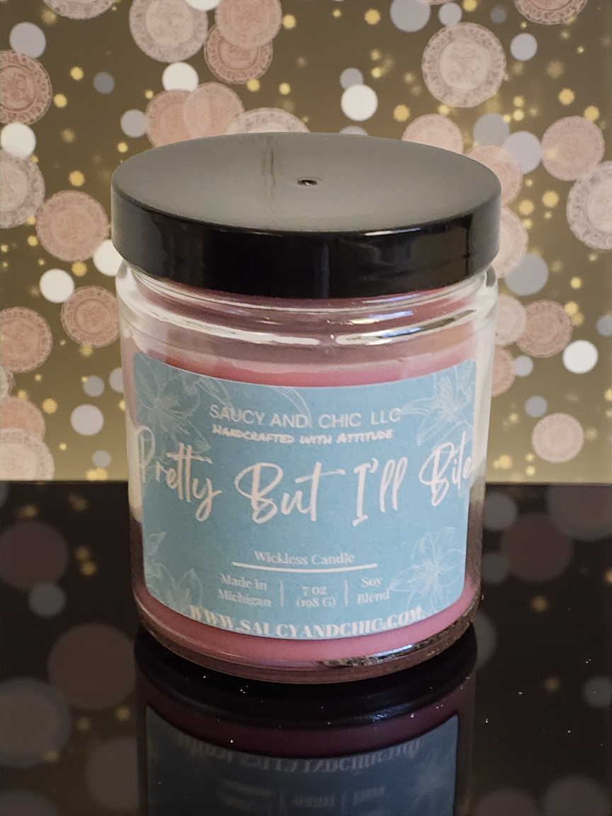 Pretty But I’ll Bite – Sassy Wickless Candle | Strong Scent, No Flame Attitude