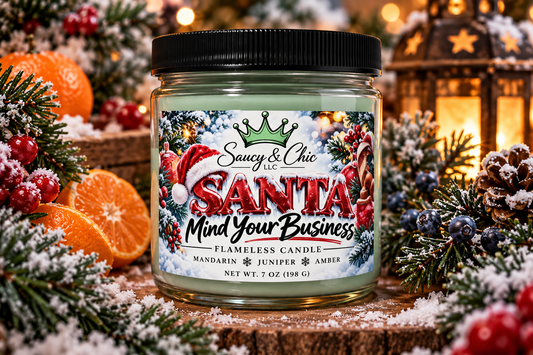 🎅 Santa, Mind Your Business | Christmas Wickless Candle