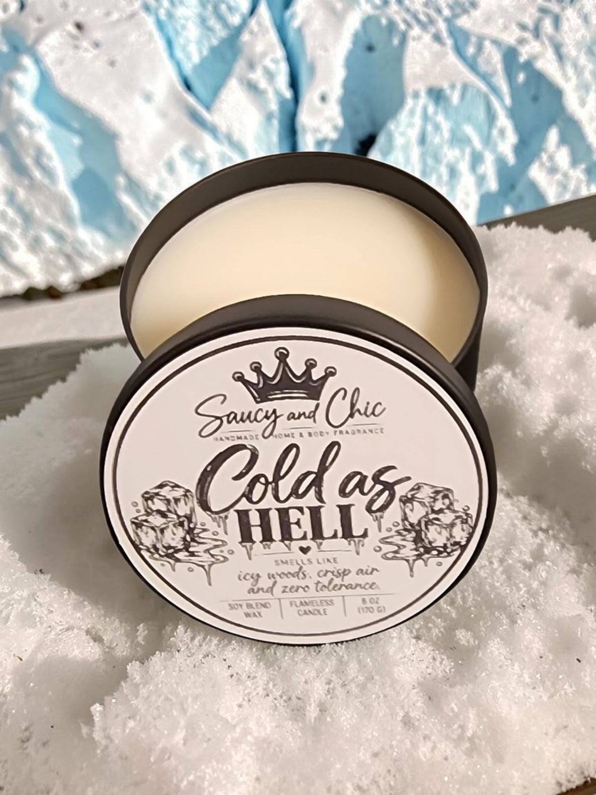 Cold As Hell | Fresh & Woodsy Wickless Candle