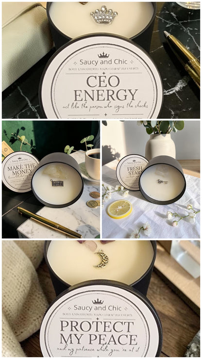 Wickless Intention Candle Bundle | 4 Candle Ritual Set for Peace, Abundance, Focus & Fresh Starts