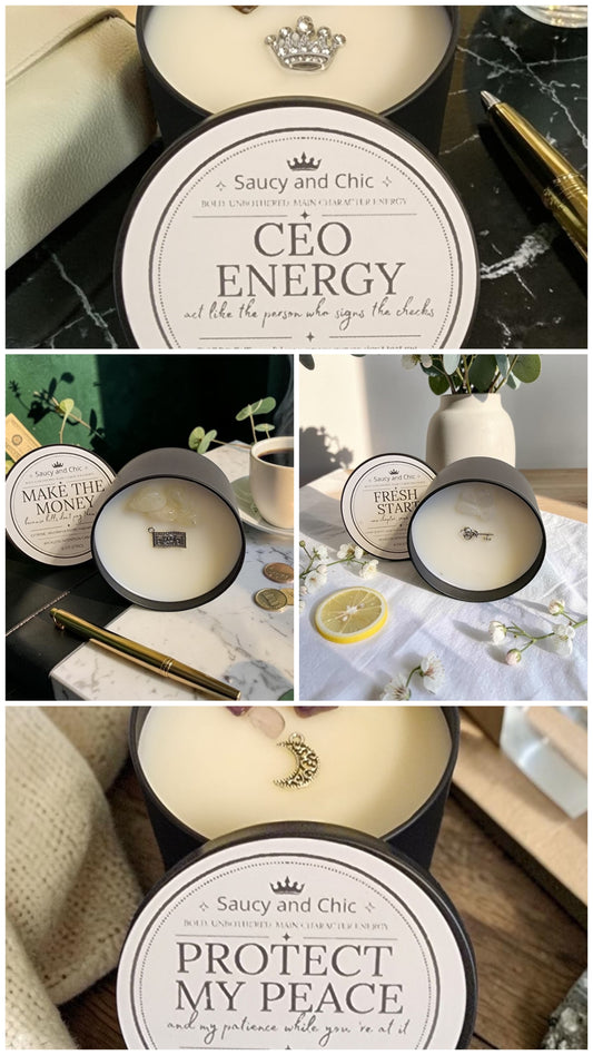 Wickless Intention Candle Bundle | 4 Candle Ritual Set for Peace, Abundance, Focus & Fresh Starts