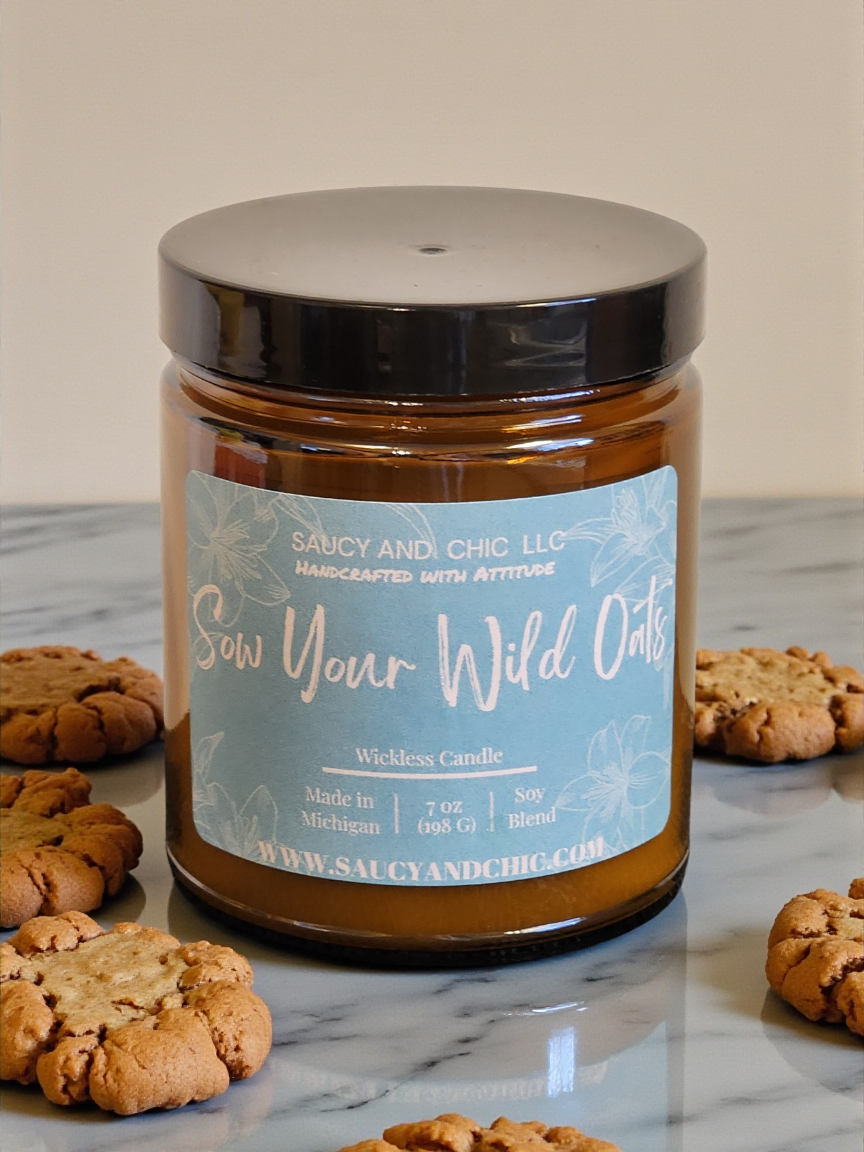 Sew My Wild Oats Strong Wickless Candle – Fresh Baked Oatmeal Cookie Aroma