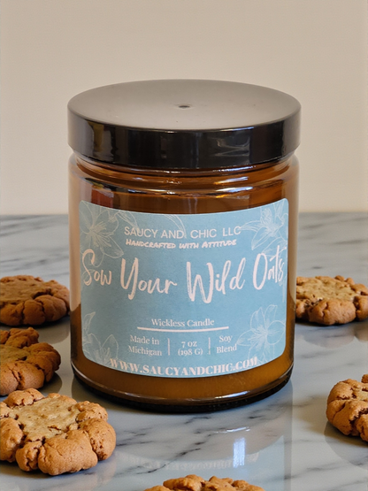 Sew My Wild Oats Strong Wickless Candle – Fresh Baked Oatmeal Cookie Aroma