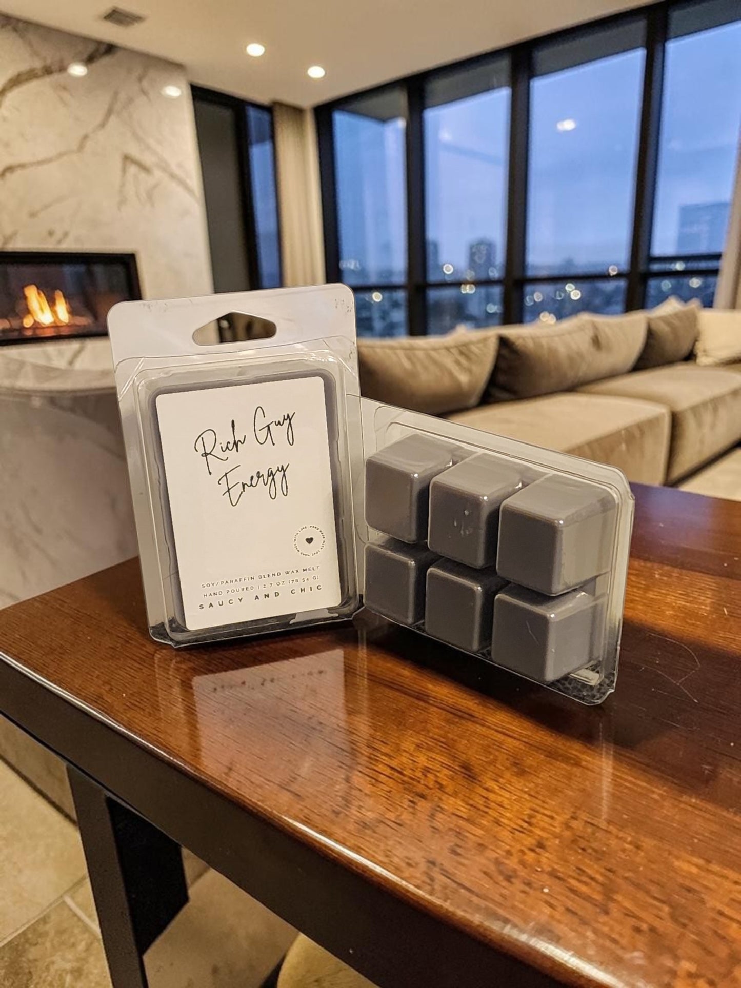 Rich Guy Energy Wax Melt – Bold Masculine Luxury Aroma for Home Fragrance Lovers