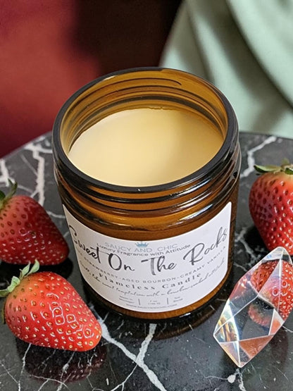 Sweet on the Rocks Wickless Candle – Strawberry, Bourbon & Vanilla