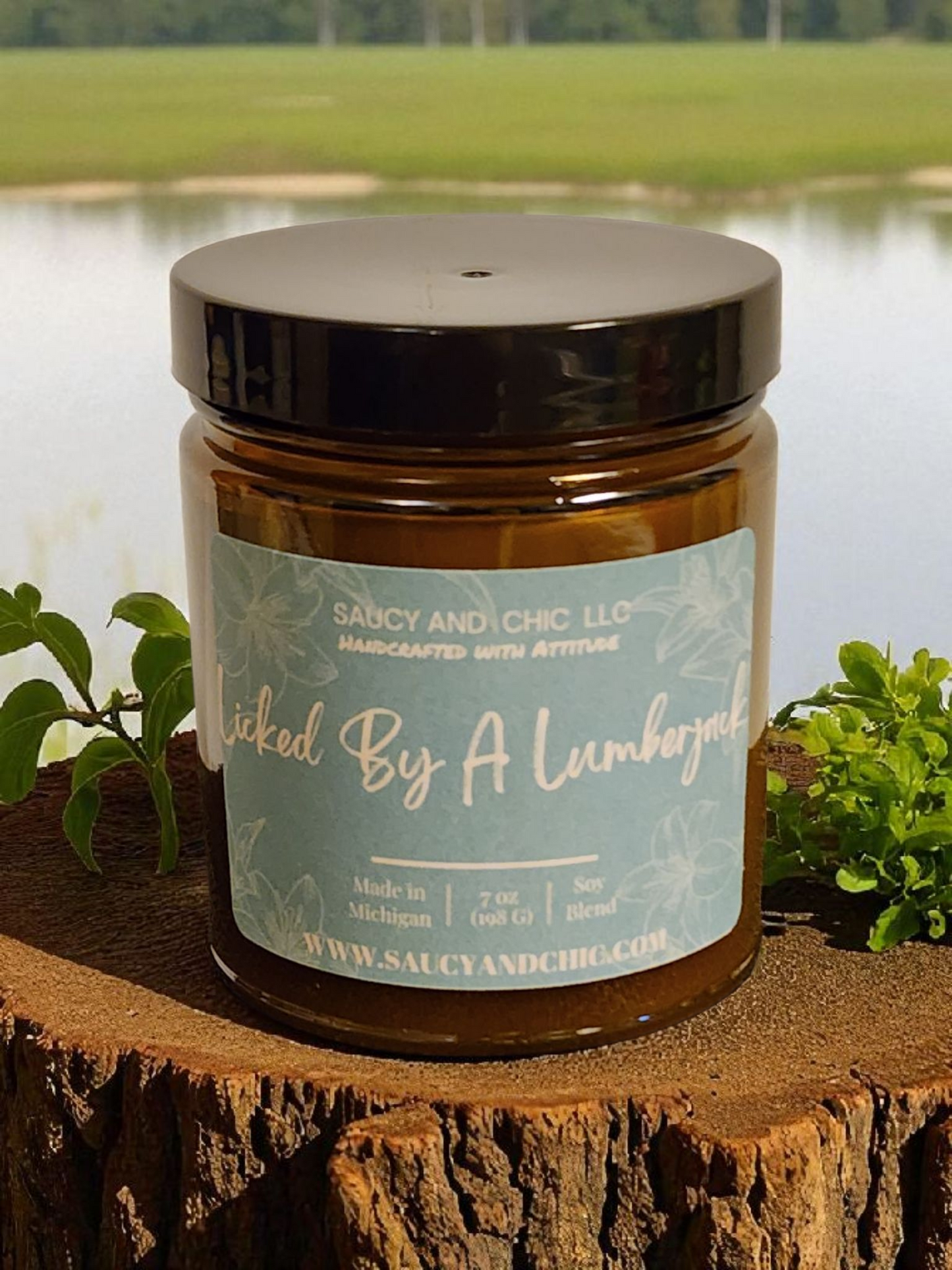 Licked by a Lumberjack Wickless Candle | Woodsy Cozy Masculine Home Fragrance