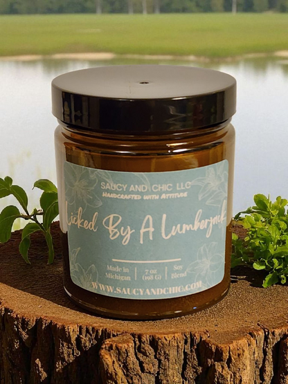 Licked by a Lumberjack Wickless Candle | Woodsy Cozy Masculine Home Fragrance
