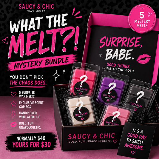 What The Melt?! Mystery Wax Melt Bundle | 5 Surprise Wax Melts | Saucy & Chic